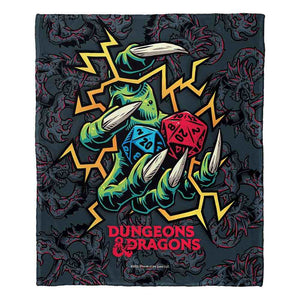 Hasbro Dungeons and Dragons Electric Dice Silk Touch Throw Blanket 50x60 Inches