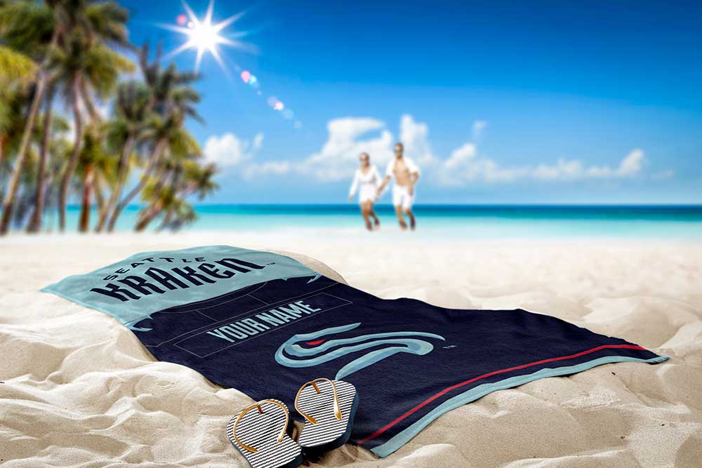 NHL  Kraken  Printed Beach Towel