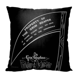 Cartoon Network Billy And Mandy Property Of The Grim Reaper Throw Pillow 18x18 Inches