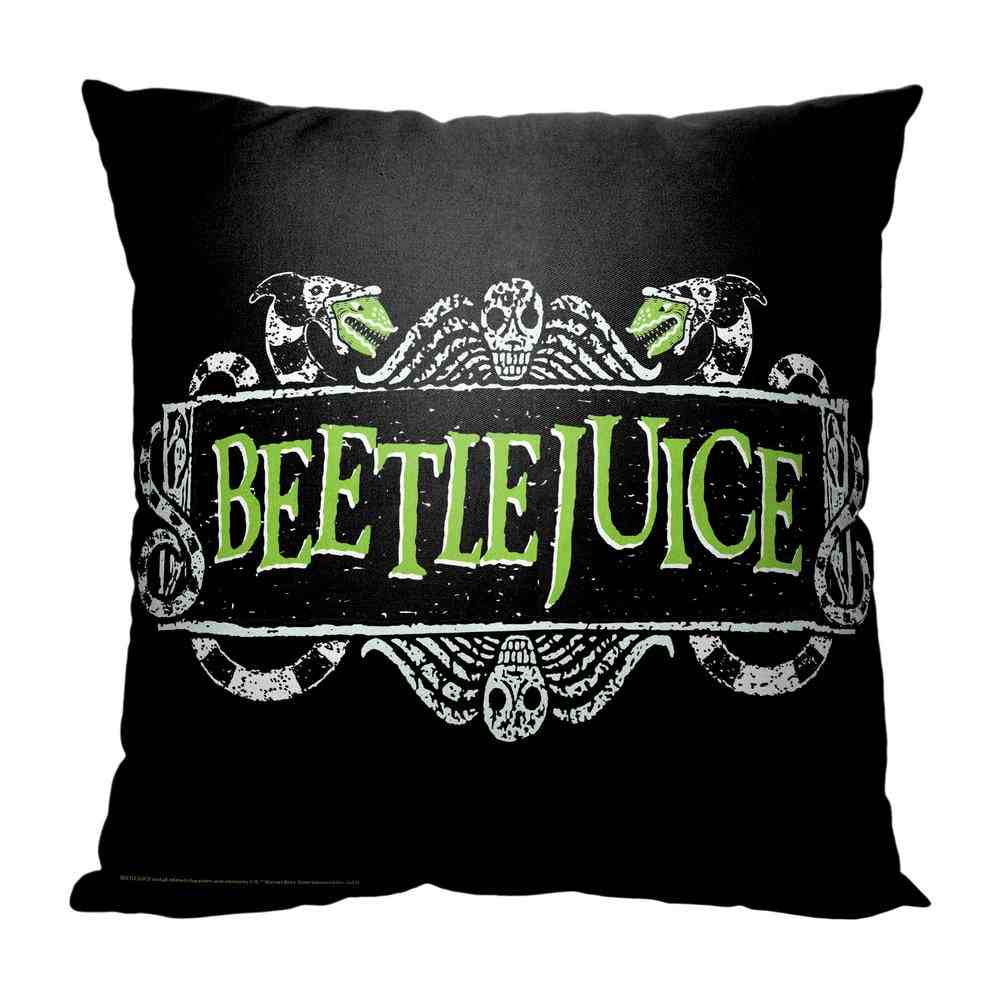 Warner Bros. Beetlejuice Title Throw Pillow 18x18 Inches