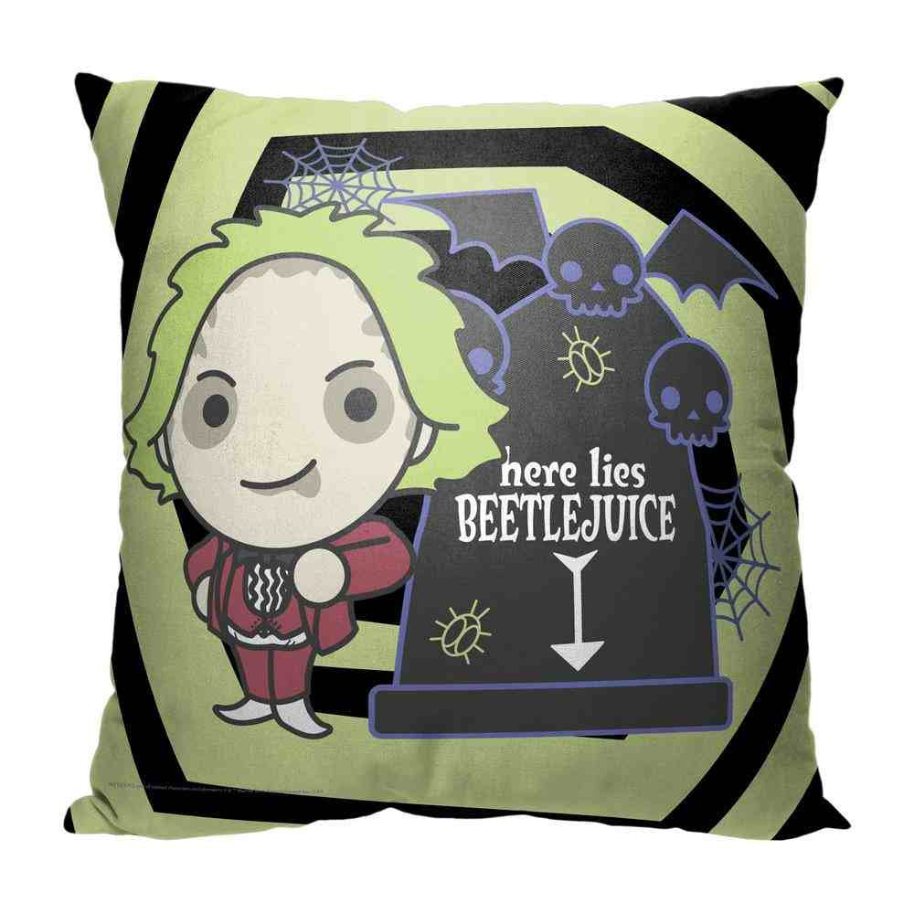 Warner Bros. Beetlejuice Grave Throw Pillow 18x18 Inches