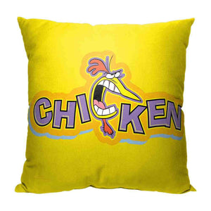 Cartoon Network Cow And Chicken Chicken Throw Pillow 18x18 Inches