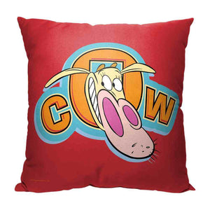 Cartoon Network Cow And Chicken Cow Throw Pillow 18x18 Inches