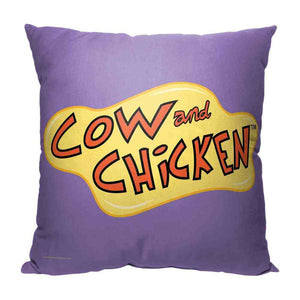 Cartoon Network Cow And Chicken Logo Throw Pillow 18x18 Inches