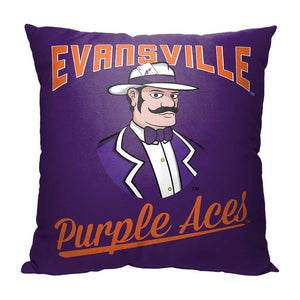 NCAA Evansville Purple Aces Alumni Throw Pillow 18x18 Inches