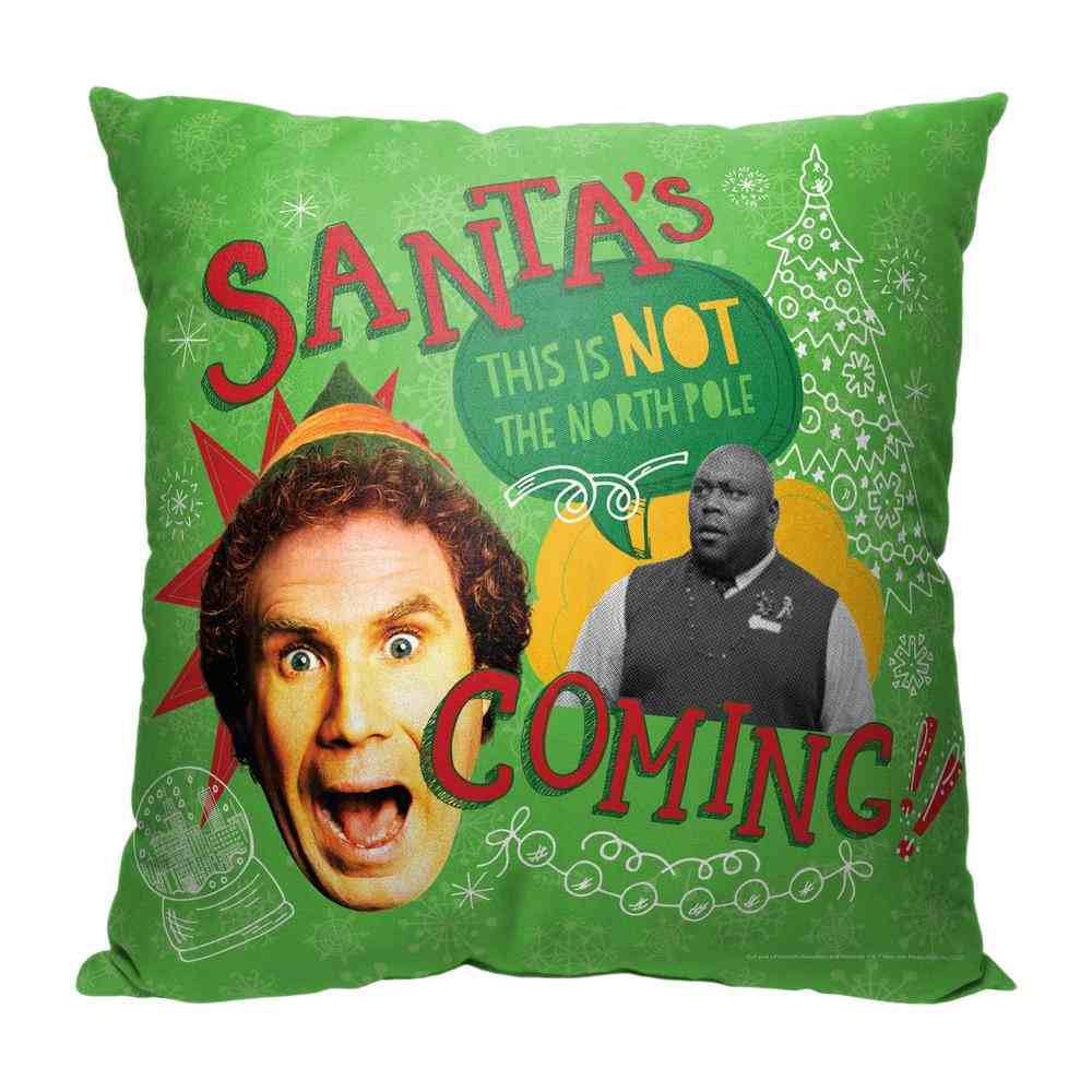 Warner Bros. Elf Not The North Pole Throw Pillow 18x18 Inches