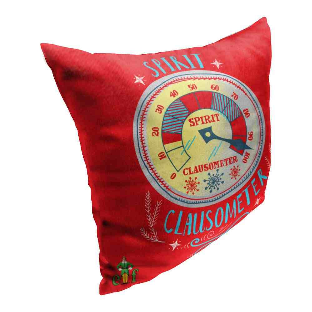 Warner Bros. Elf Spirit Clausometer Throw Pillow 18x18 Inches