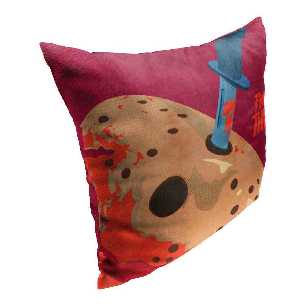 Warner Bros. Friday the 13th Comic Mask Throw Pillow 18x18 Inches