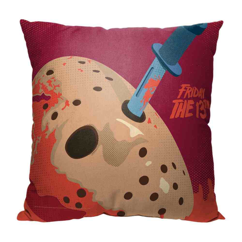 Warner Bros. Friday the 13th Comic Mask Throw Pillow 18x18 Inches