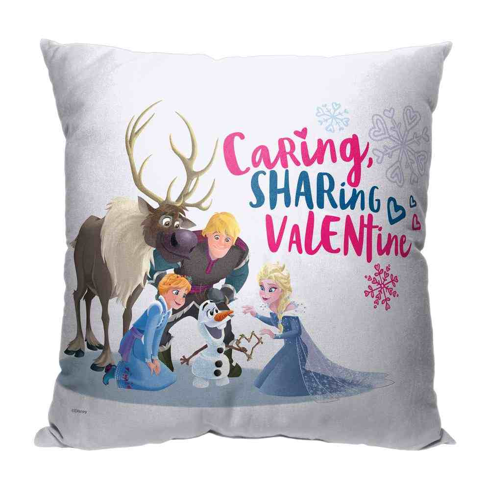 Disney Frozen Sharing Caring Valentine Throw Pillow 18x18 Inches