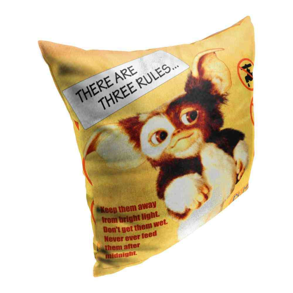 Warner Bros. Gremlins Three Rules Throw Pillow 18x18 Inches