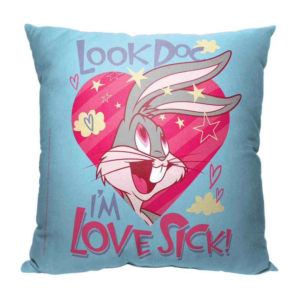 Warner Bros. Looney Tunes Love Sick Bugs Throw Pillow 18x18 Inches