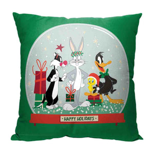 Warner Bros. Looney Tunes Silly Snowglobe Throw Pillow 18x18 Inches