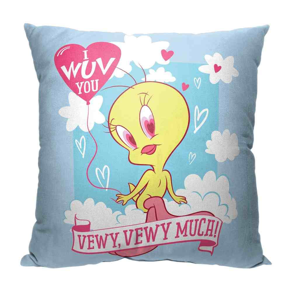 Warner Bros. Looney Tunes Wuv You Vewy Much Throw Pillow 18x18 Inches