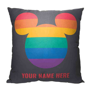 Disney Pride Gay Flag Mickey Personalized Throw Pillow 18x18 Inches