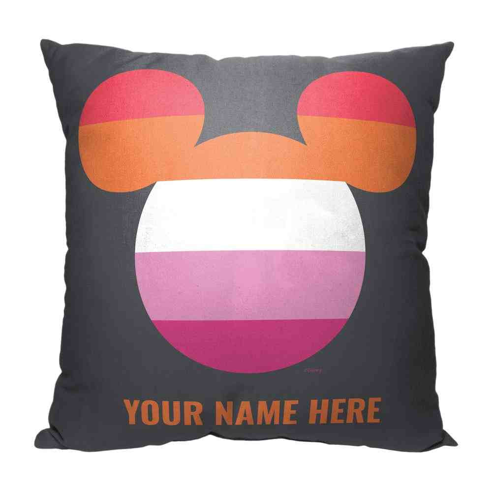 Disney Pride Lesbian Flag Mickey Personalized Throw Pillow 18x18 Inches