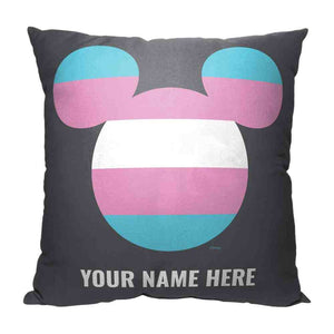 Disney Pride Trans Flag Mickey Personalized Throw Pillow 18x18 Inches