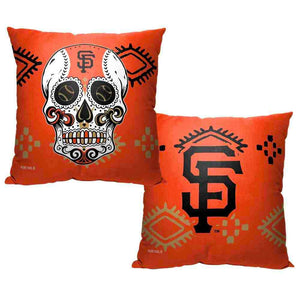 MLB San Francisco Giants Candy Skull Throw Pillow 18x18 Inches