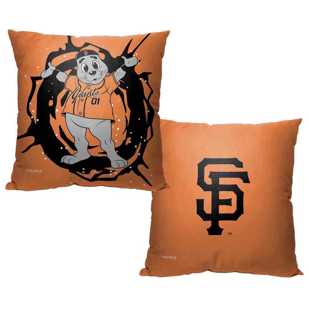 MLB San Francisco Giants Mascot Throw Pillow 18x18 Inches