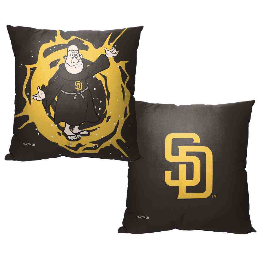 MLB San Diego Padres Mascot Throw Pillow 18x18 Inches