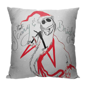 Disney Nightmare Before Christmas Scary And Bright Throw Pillow 18x18 Inches