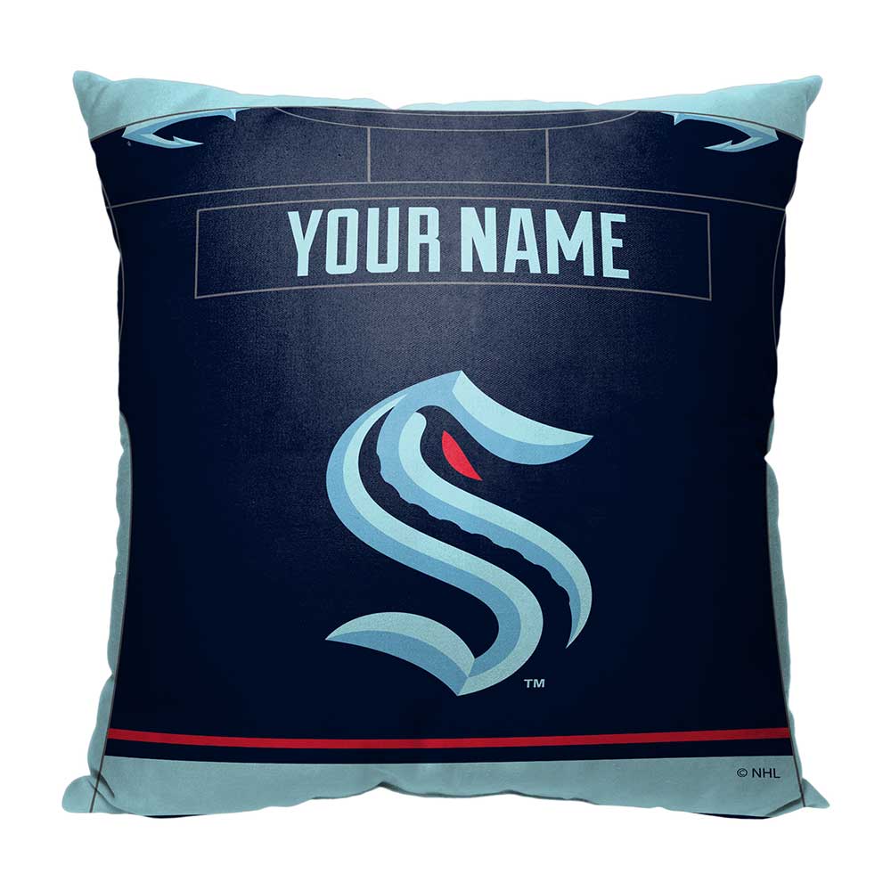 NHL Kraken Jersey Personalized Printed Throw Pillow