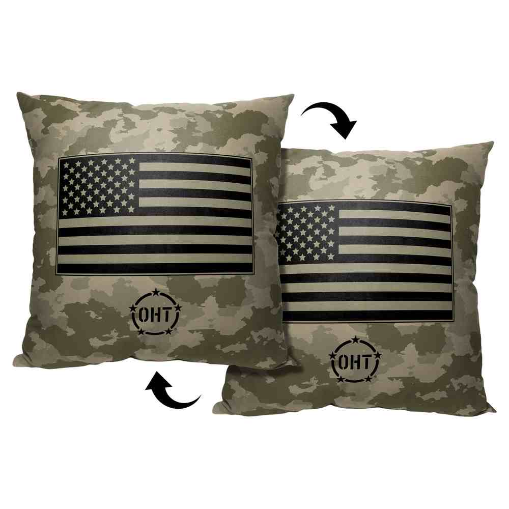 Operation Hat Trick Operation Hat Trick Green Camo Throw Pillow 18x18 Inches