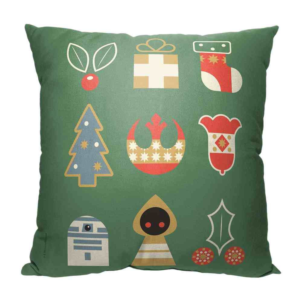 Disney Star Wars Classic A Star Wars Holiday Throw Pillow 18x18 Inches