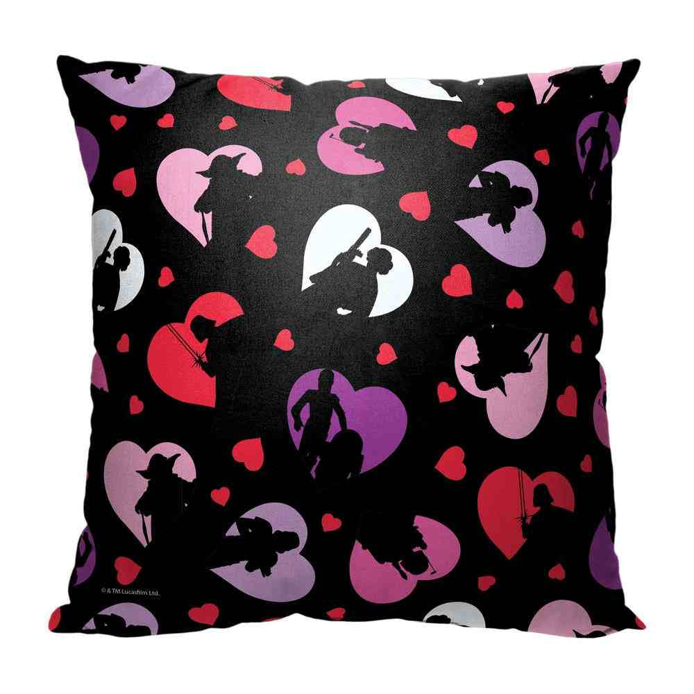 Disney Star Wars Heart Pattern Throw Pillow 18x18 Inches