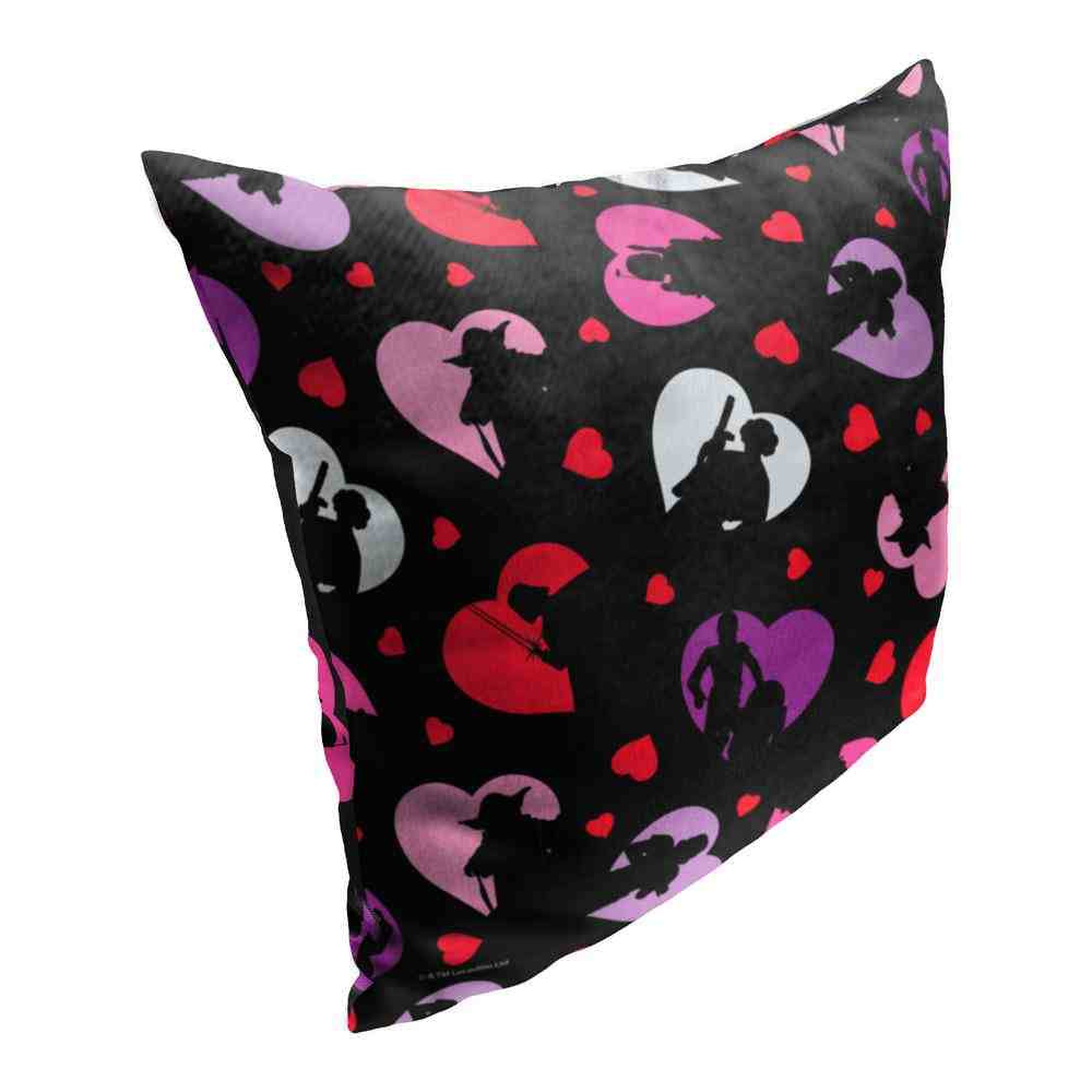 Disney Star Wars Heart Pattern Throw Pillow 18x18 Inches