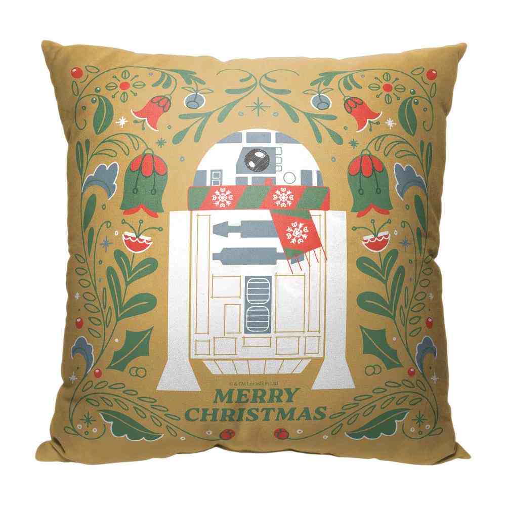 Disney Star Wars Holiday Droid Throw Pillow 18x18 Inches