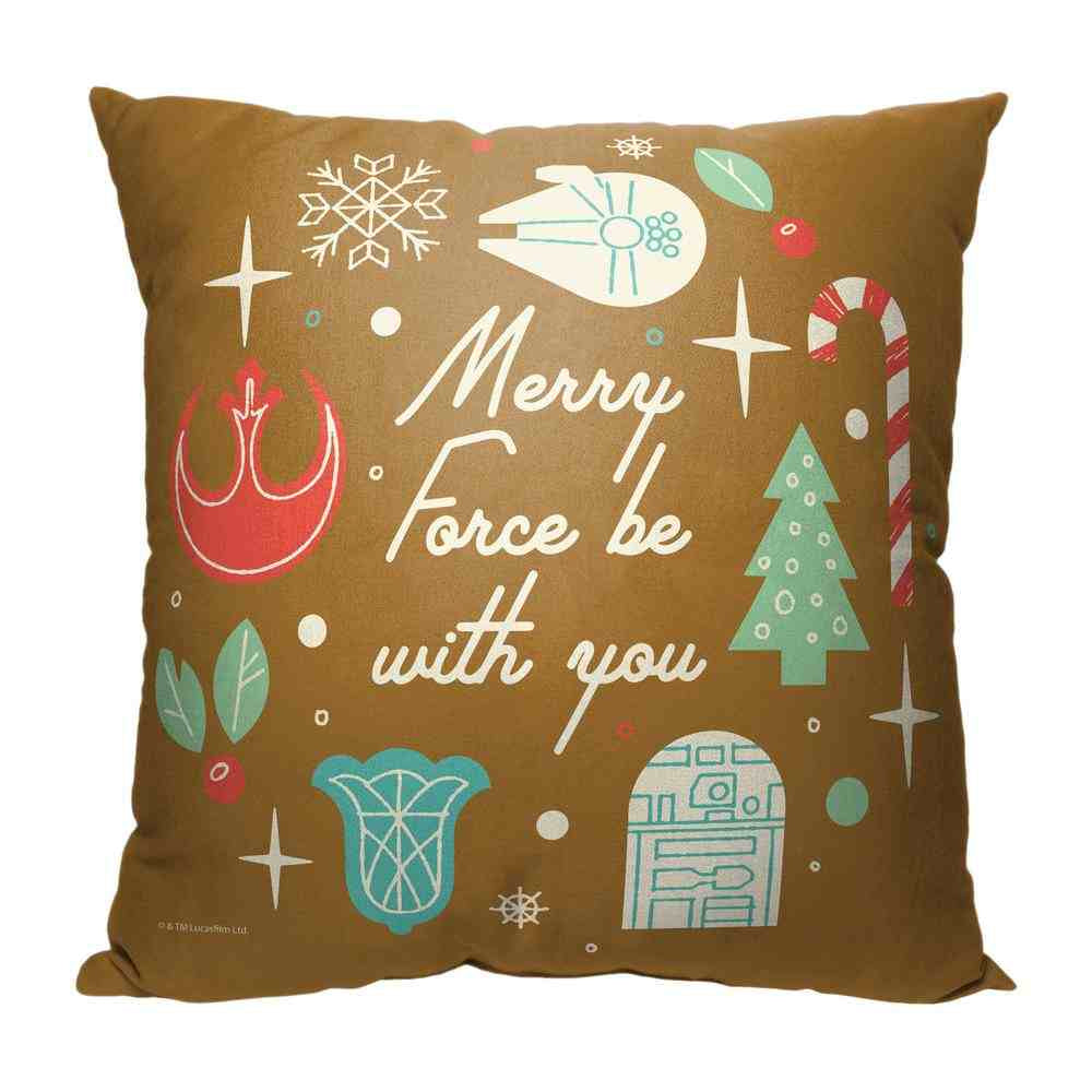 Disney Star Wars Merry Force Throw Pillow 18x18 Inches