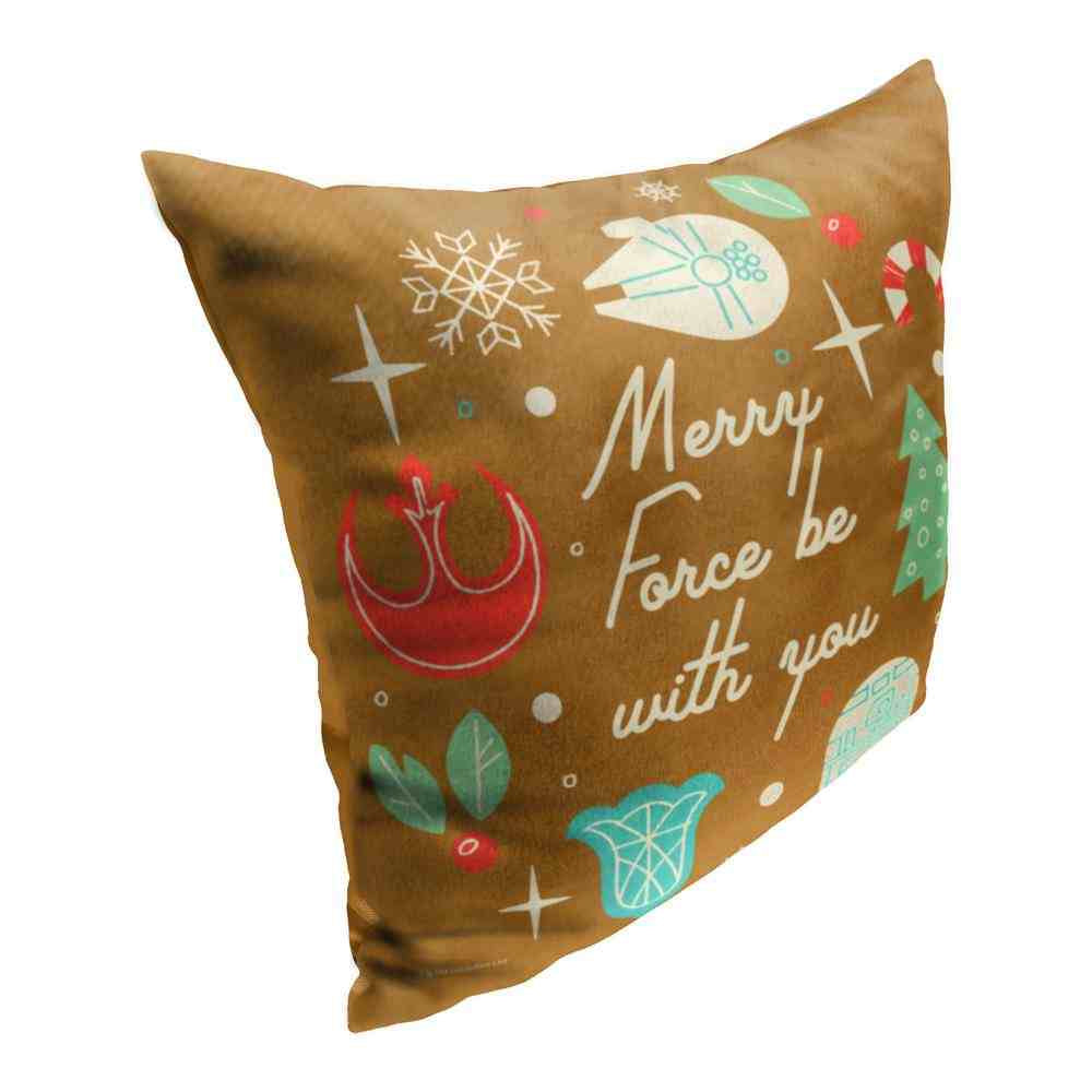 Disney Star Wars Merry Force Throw Pillow 18x18 Inches