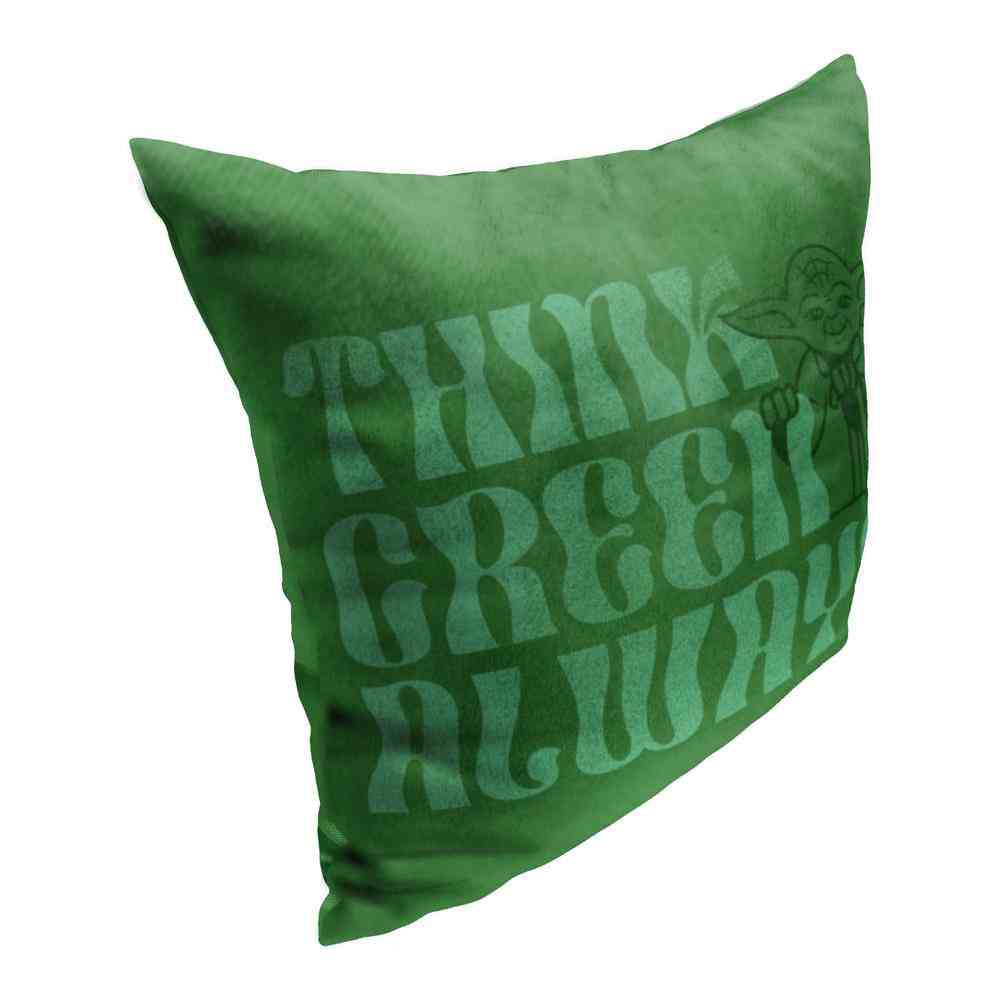 Disney Star Wars Think Green Throw Pillow 18x18 Inches