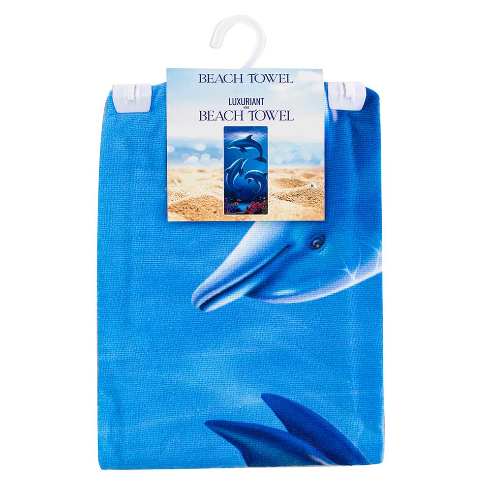 Dolphin Play Beach Towel 30x60 Inches