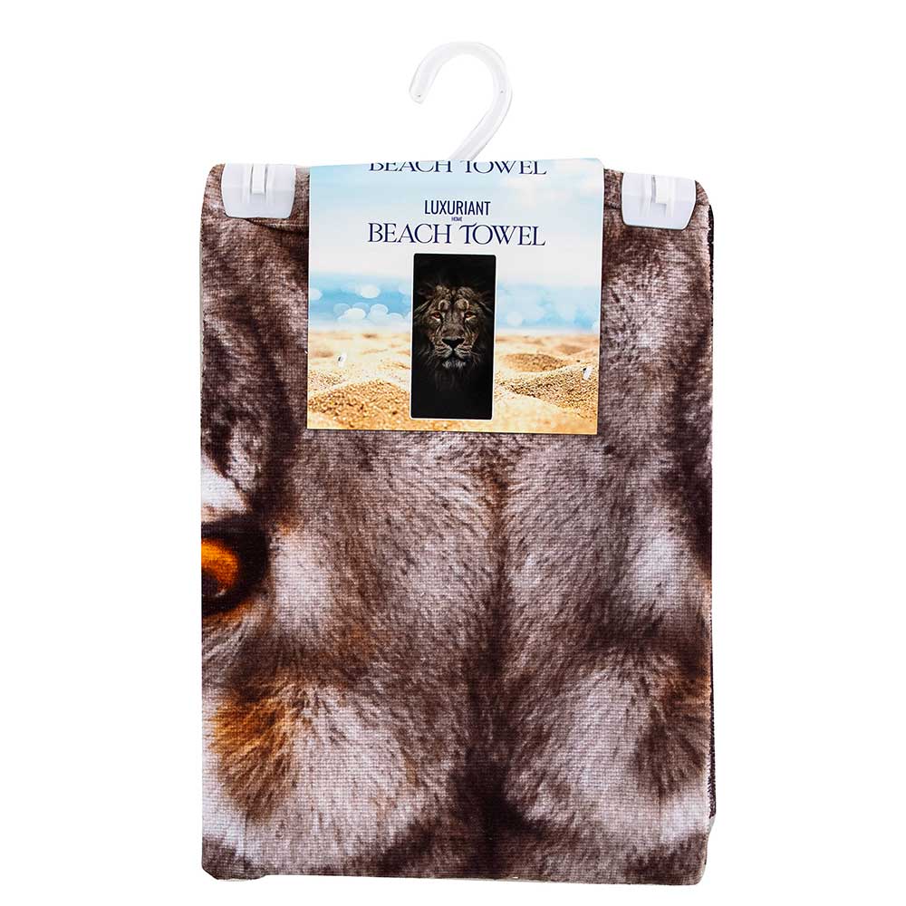 Lion Face Beach Towel 30x60 Inches