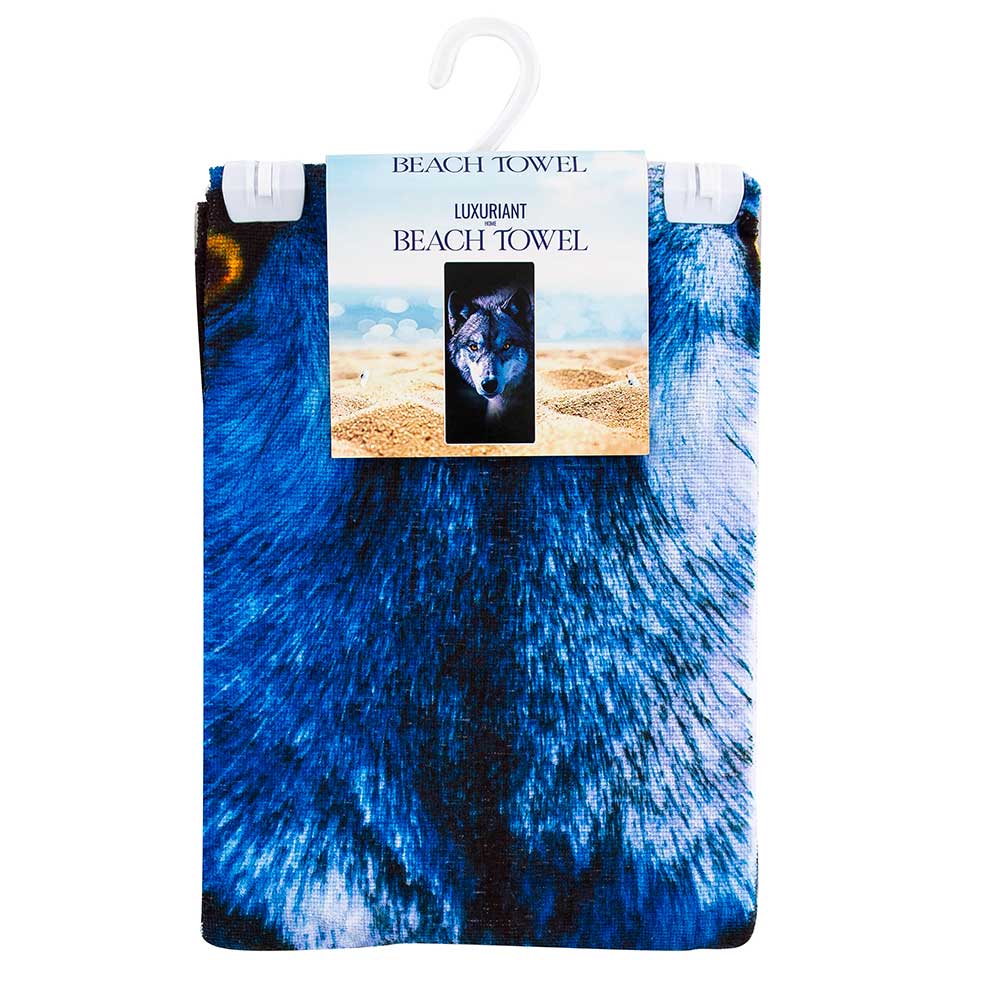 Wolf Stare Beach Towel 30x60 Inches