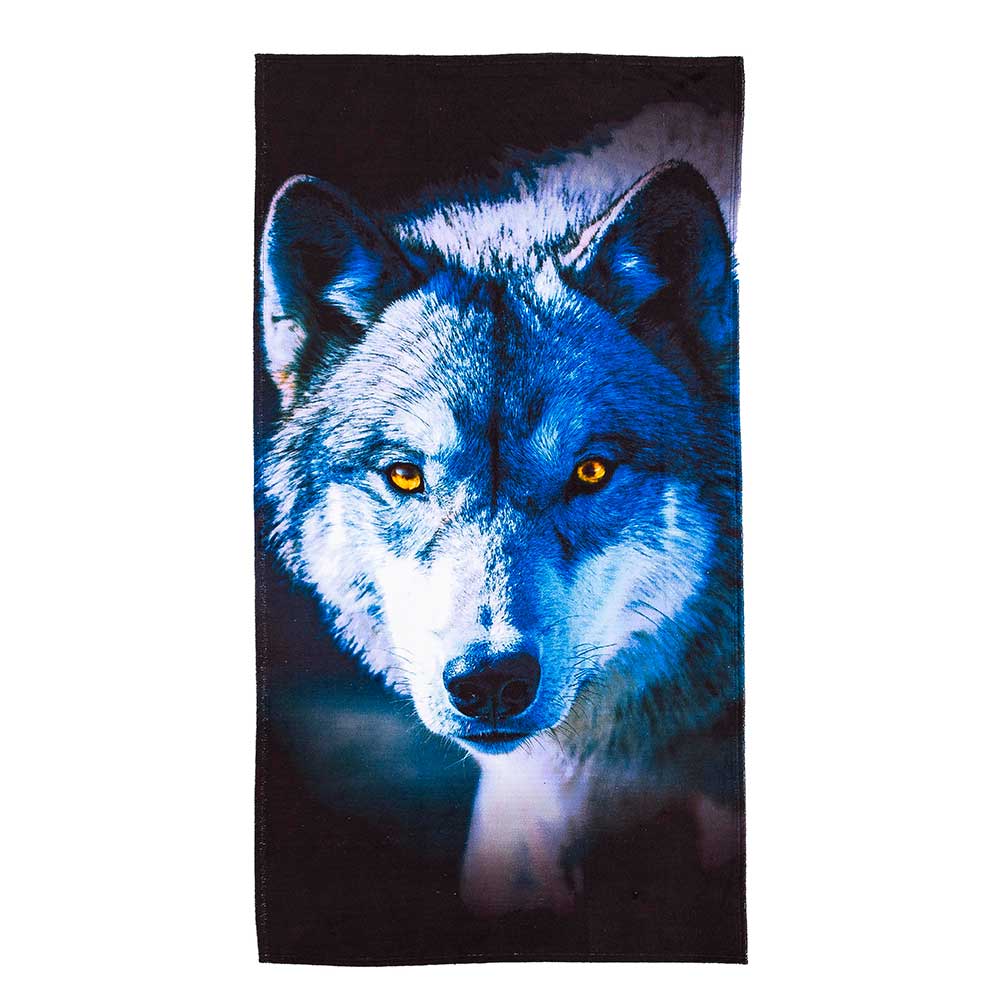 Wolf Stare Beach Towel 30x60 Inches