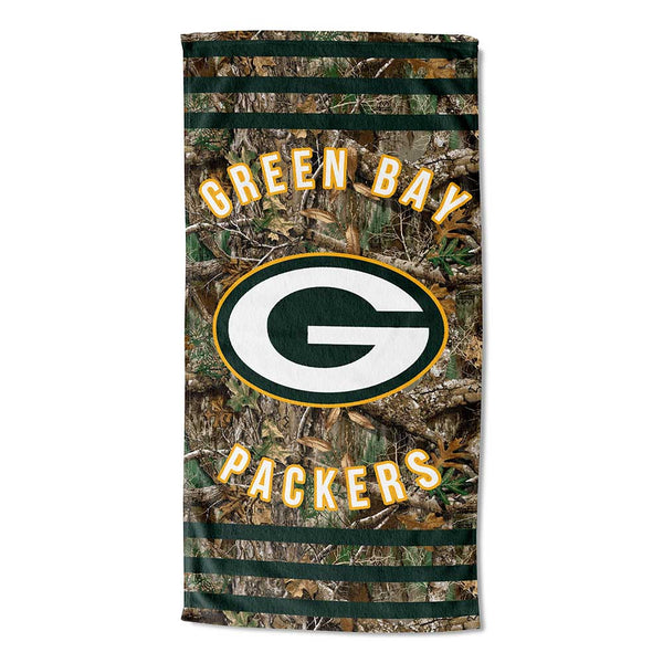 NFL Green Bay Packers Realtree Stripes Beach Towel 30x60 Inches