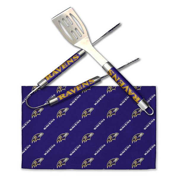 NFL Baltimore Ravens 3 Piece BBQ Utensil Set