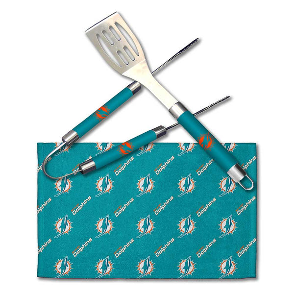 NFL Miami Dolphins 3 Piece BBQ Utensil Set