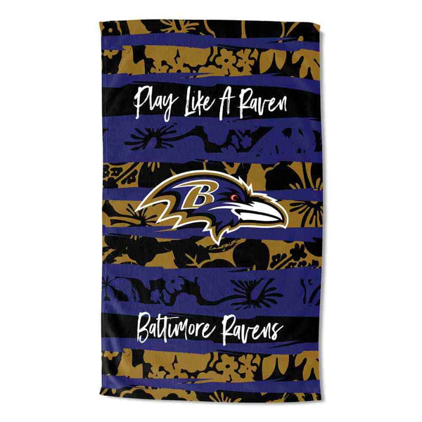 NFL Baltimore Ravens Pocket Beach Towel 35 x 60 Inches