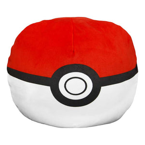Pokémon Poké Ball Round Cloud Pillow, Soft Plush Gaming Decor, Pokemon Pokeball, 11 Inches