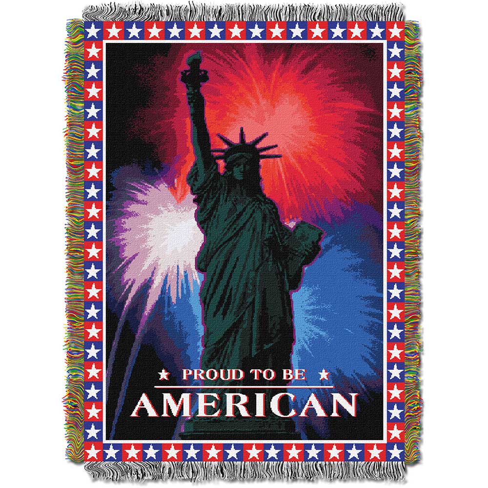 July Fourth Holiday Tapestry Throw Blanket 48x60 Inches