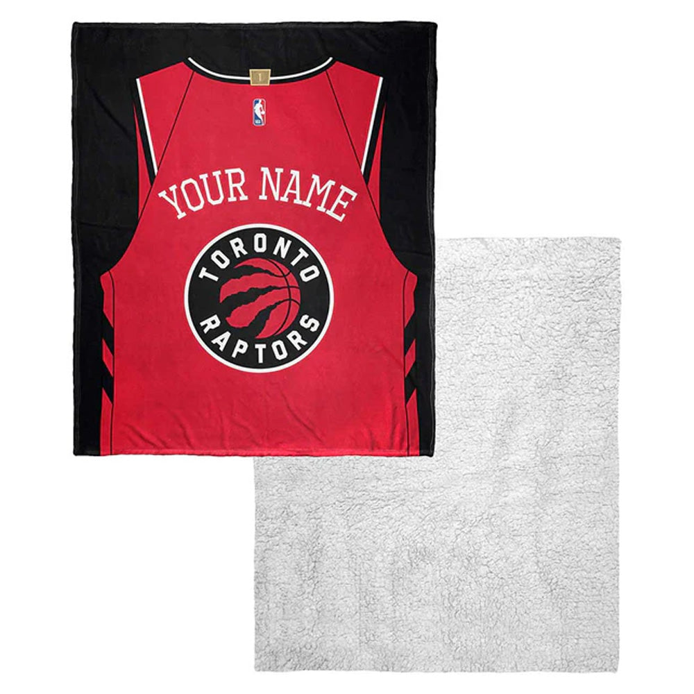 NBA Toronto Raptors Jersey Personalized Silk Touch Sherpa Throw Blanket 50x60 Inches