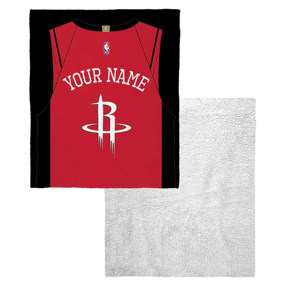 NBA Houston Rockets Jersey Personalized Silk Touch Sherpa Throw Blanket 50x60 Inches