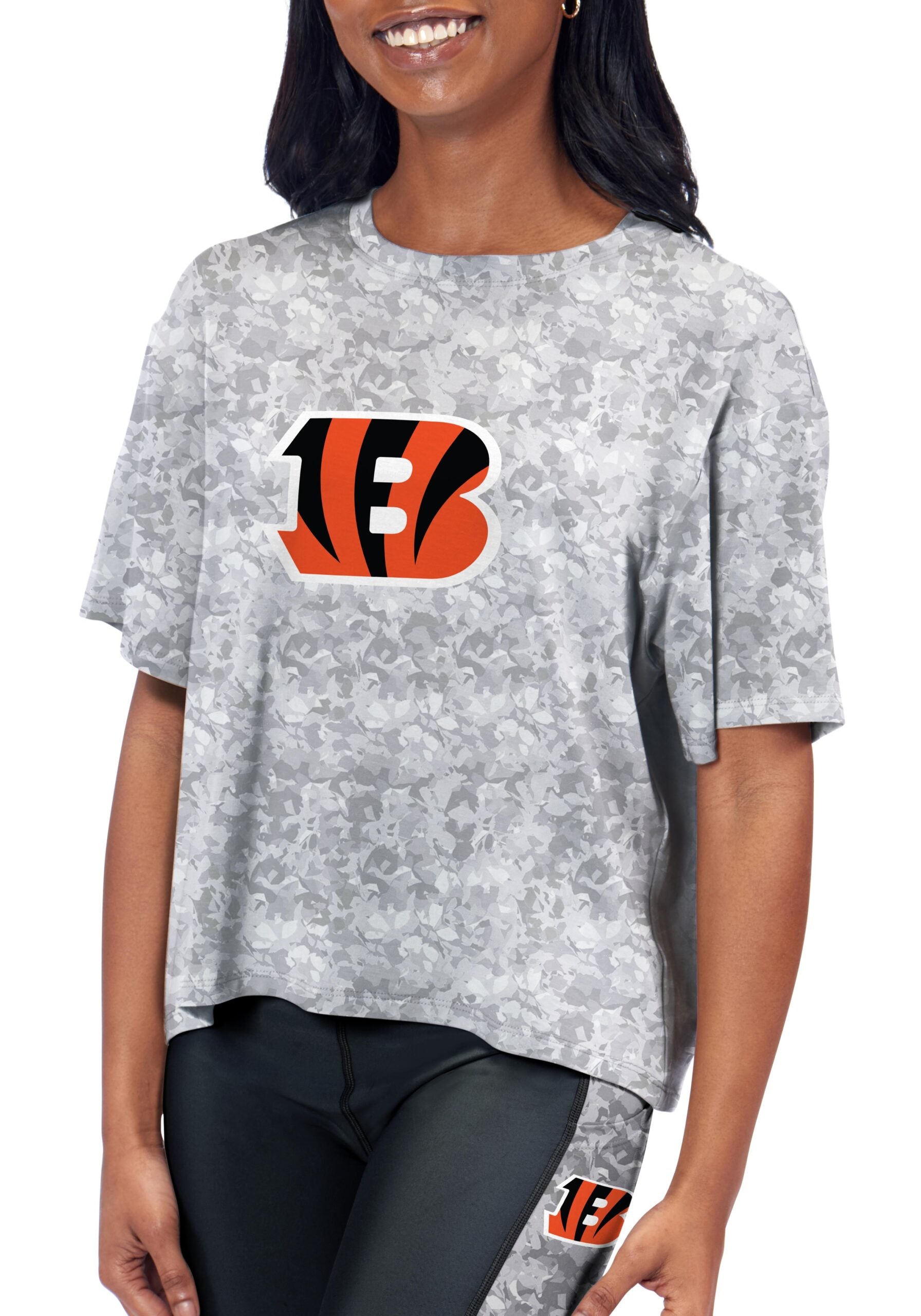 Cincinnati Bengals Certo Women's Turnout T-Shirt - Gray