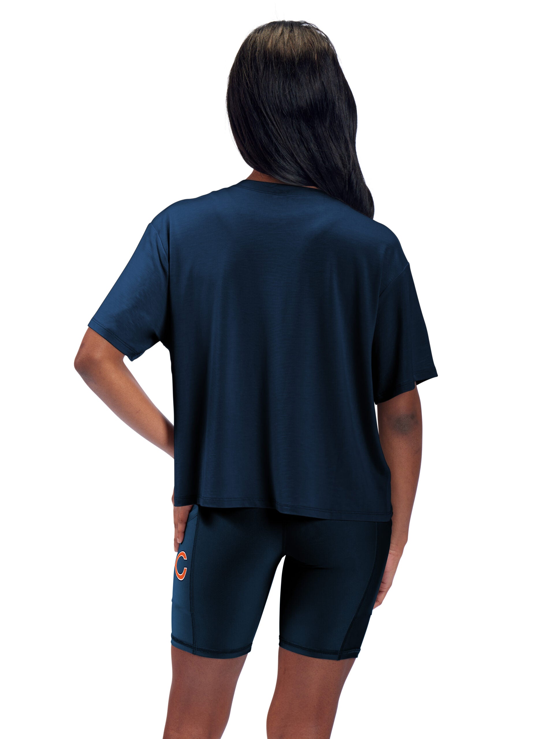 Chicago Bears Certo Women's Format Cropped T-Shirt - Navy