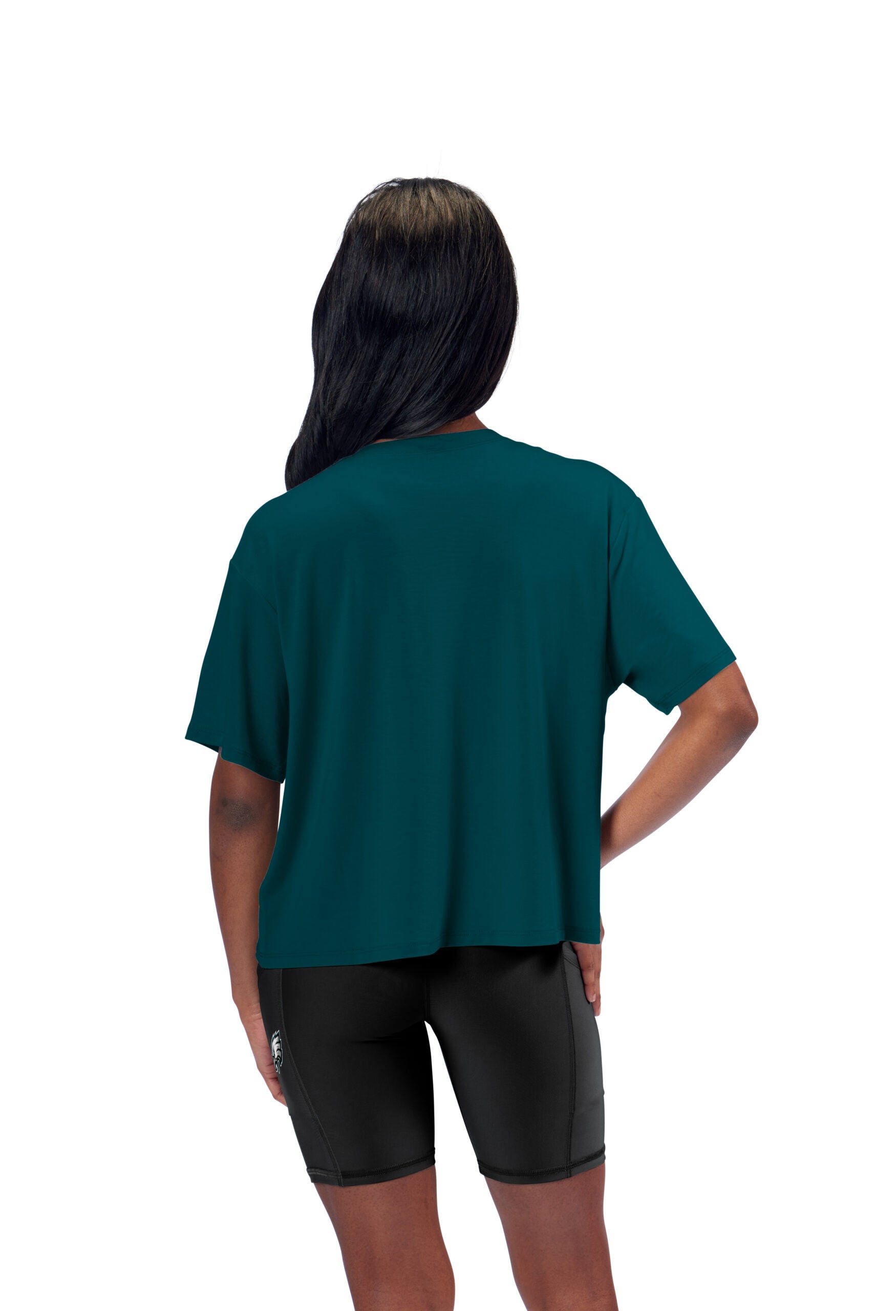 Philadelphia Eagles Certo Women's Format Cropped T-Shirt - Midnight Green