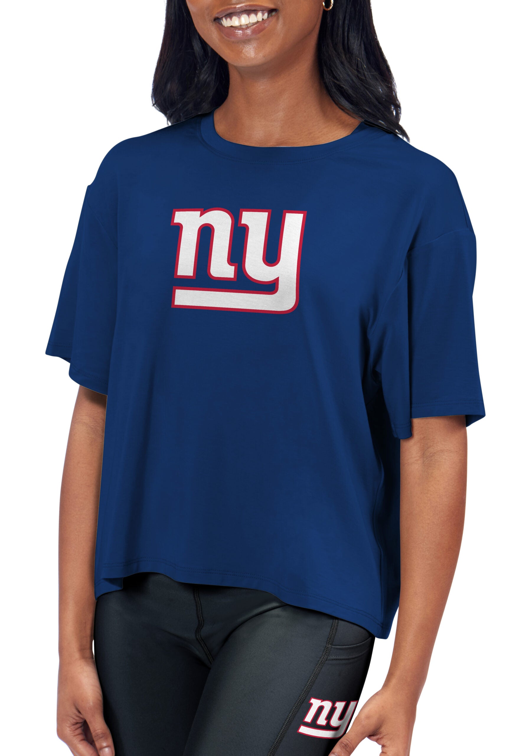 New York Giants Certo Women's Format Cropped T-Shirt - Royal